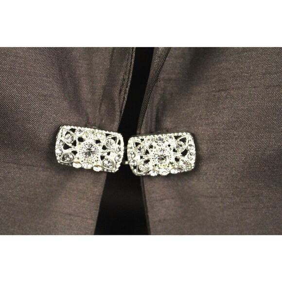 VTG CACHET 2 PC. DRESS WITH JACKET SZ 10 MOB Maxi Embroidered Sequin Bronze NWOT - Picture 6 of 9